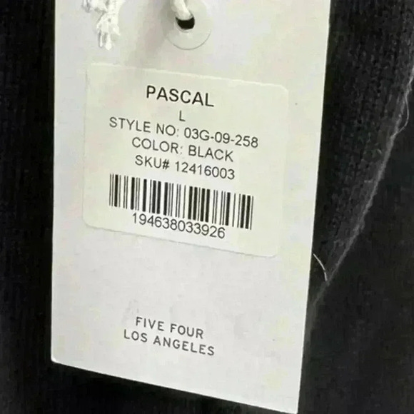 NWT Five Four‎ Los Angeles Pascal Men's Black Pullover Crew Neck Sweater Large - Picture 5 of 5